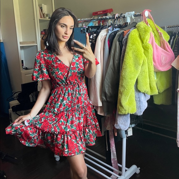 Red floral dress - Picture 2 of 2
